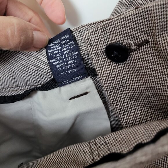 Cremeux Classics Mens Gray Houndstooth Flat Front Shorts Size 38 Cotton Blend Wi - Picture 7 of 8